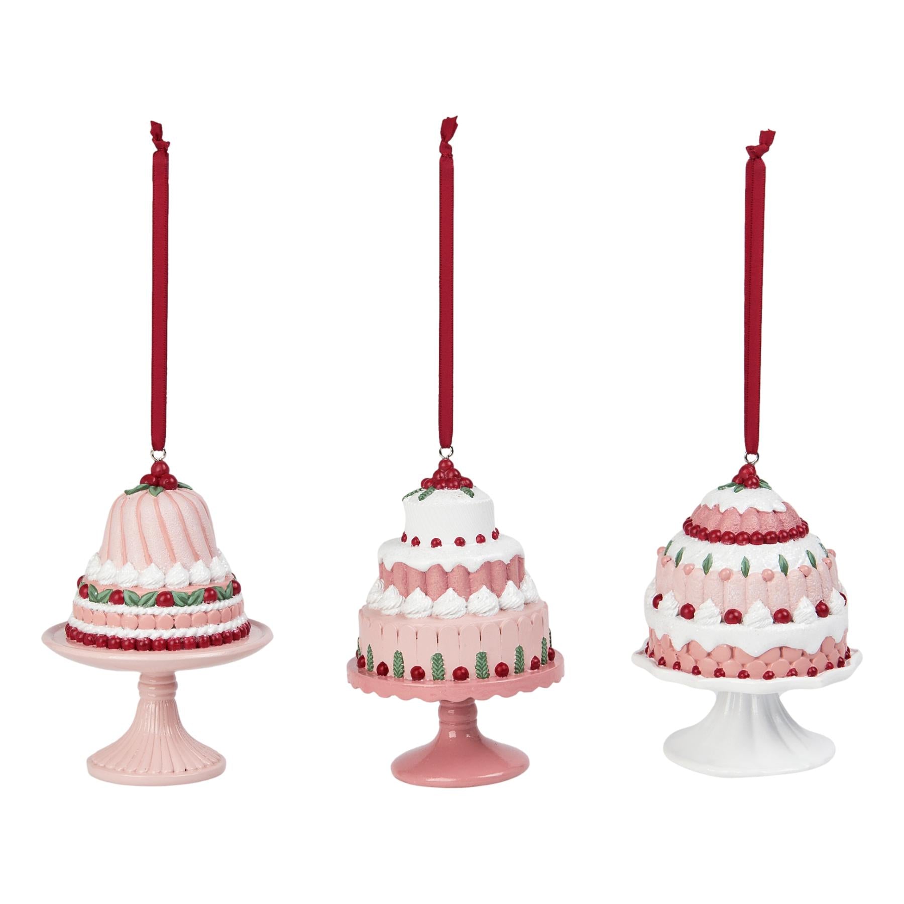 Pink Cake Ornaments Assorted - Seasonal Decor