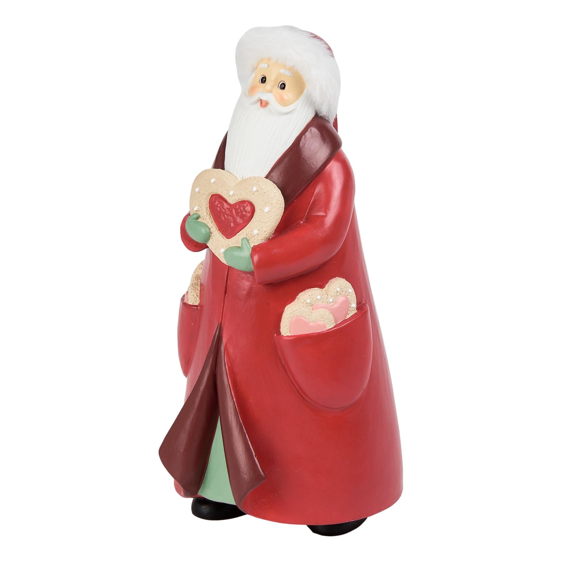 23cm Santa W Heart Shape Cookie - Seasonal Decor