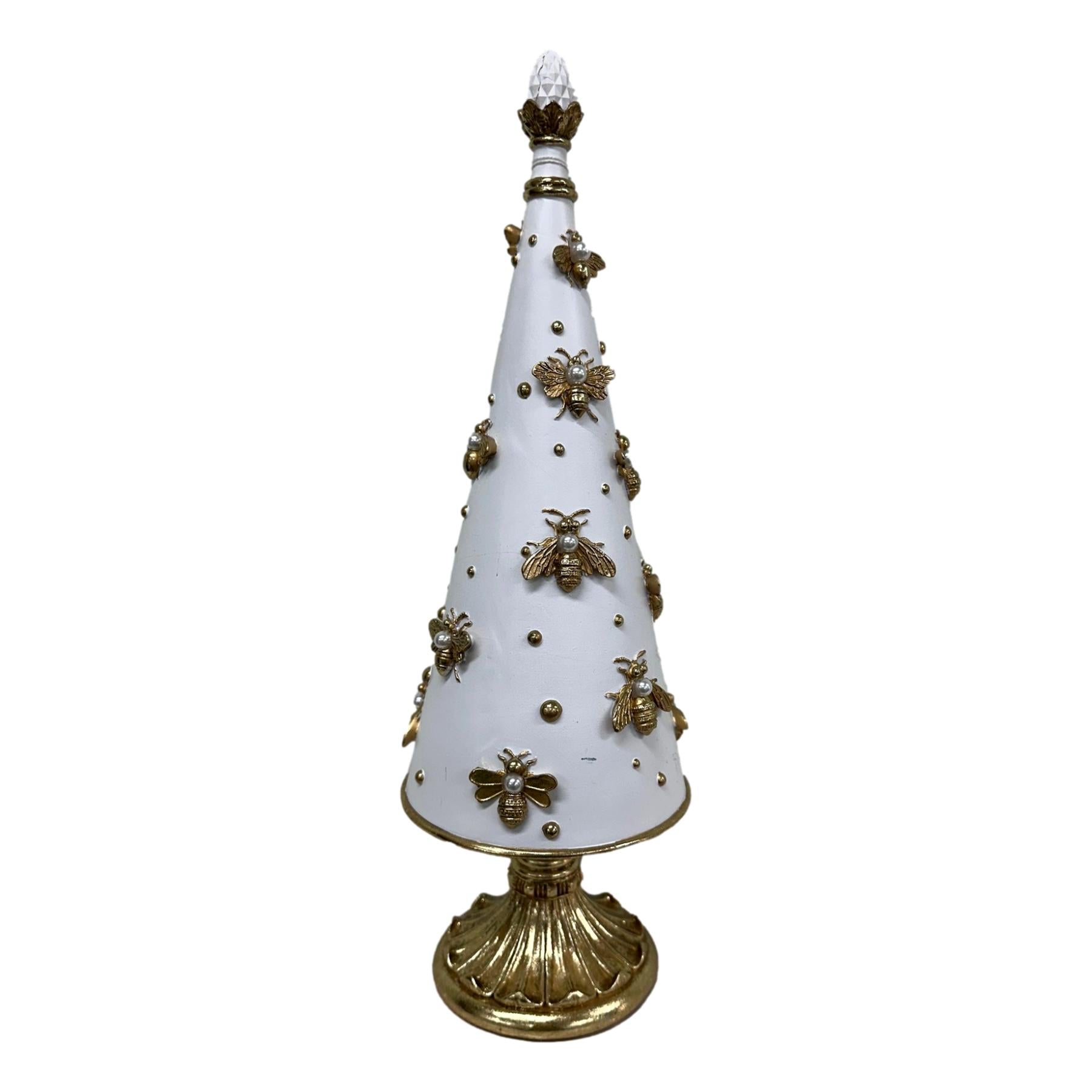 White Bee Christmas Tree - Seasonal Decor