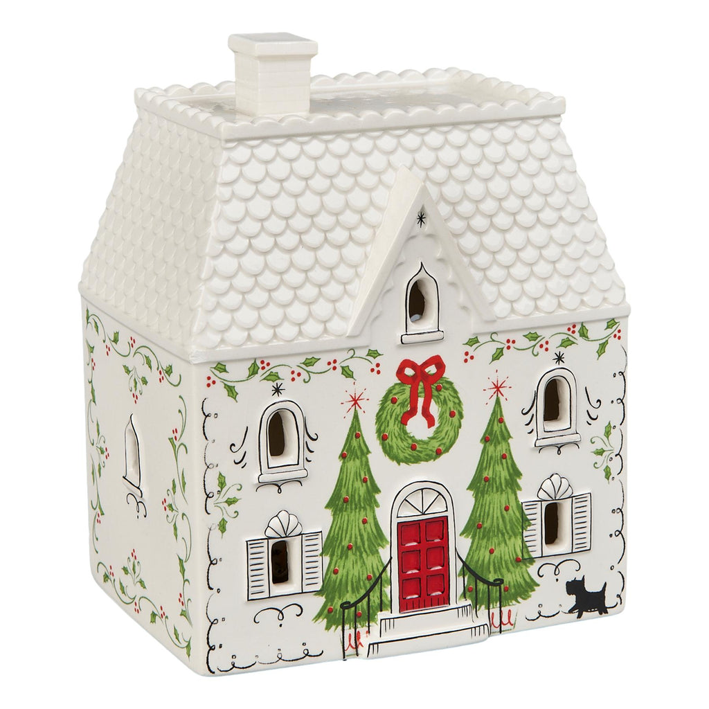 17cm Led White Roof Xmas House - Seasonal Decor