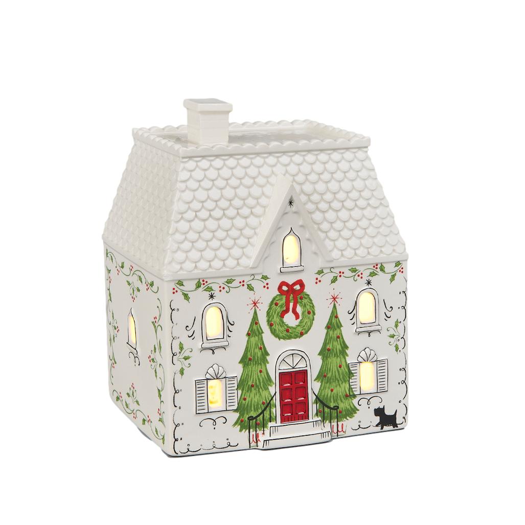 17cm Led White Roof Xmas House - Seasonal Decor