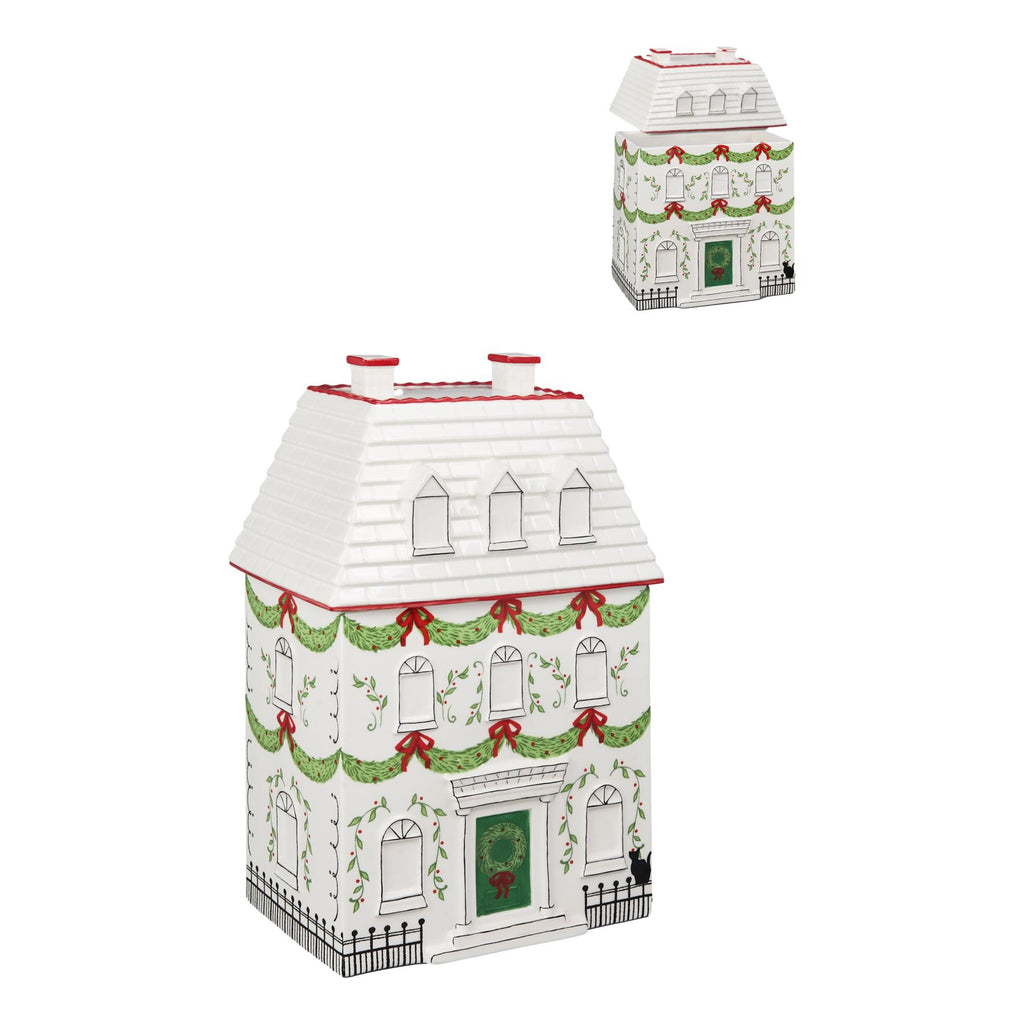 25cm White Roof Xmas Jar