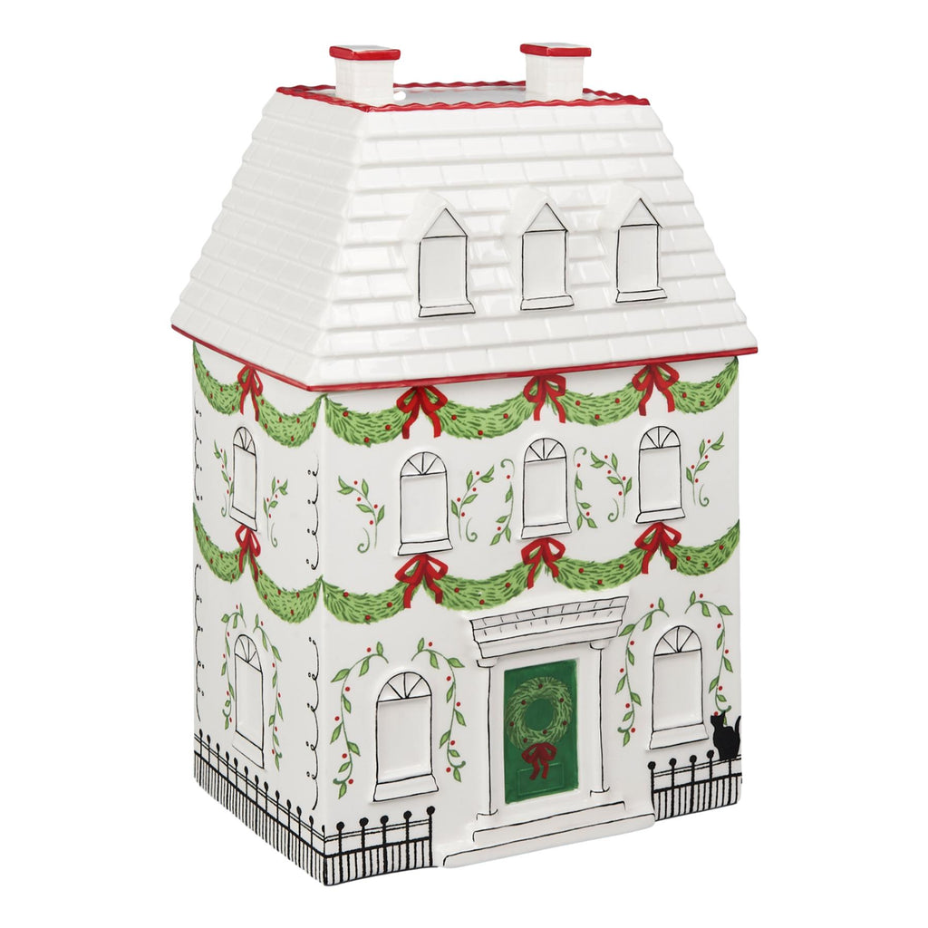 25cm White Roof Xmas Jar