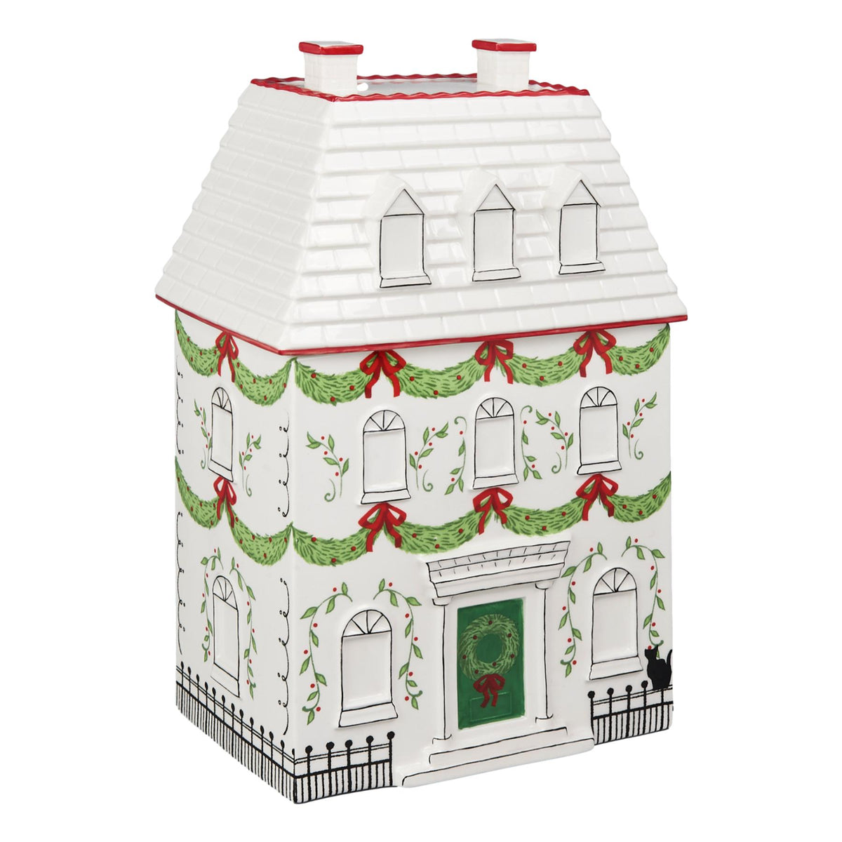 25cm White Roof Xmas Jar
