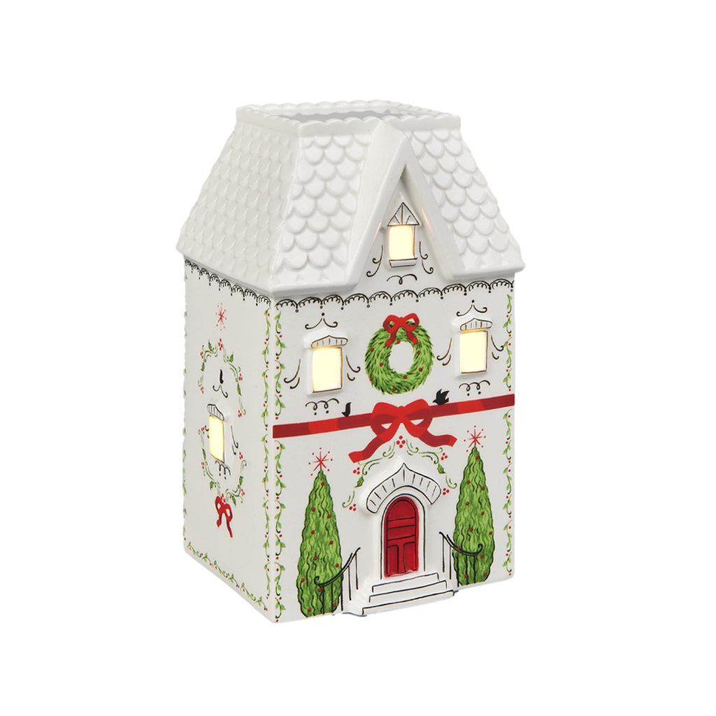 18cm Led White Roof Xmas House