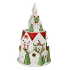 52cm Round Red Roof Village - Seasonal Decor