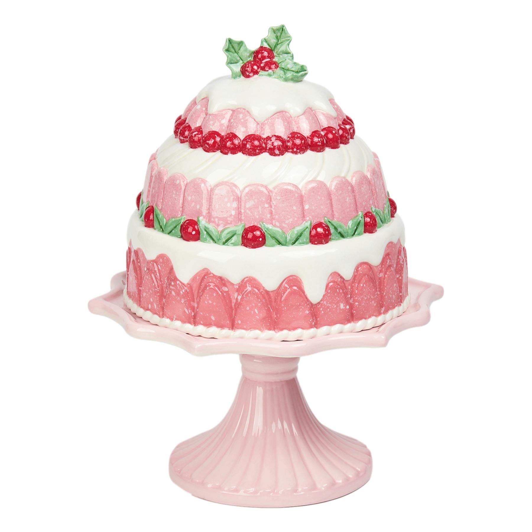 Pink Cake Stand Dome - Seasonal Decor