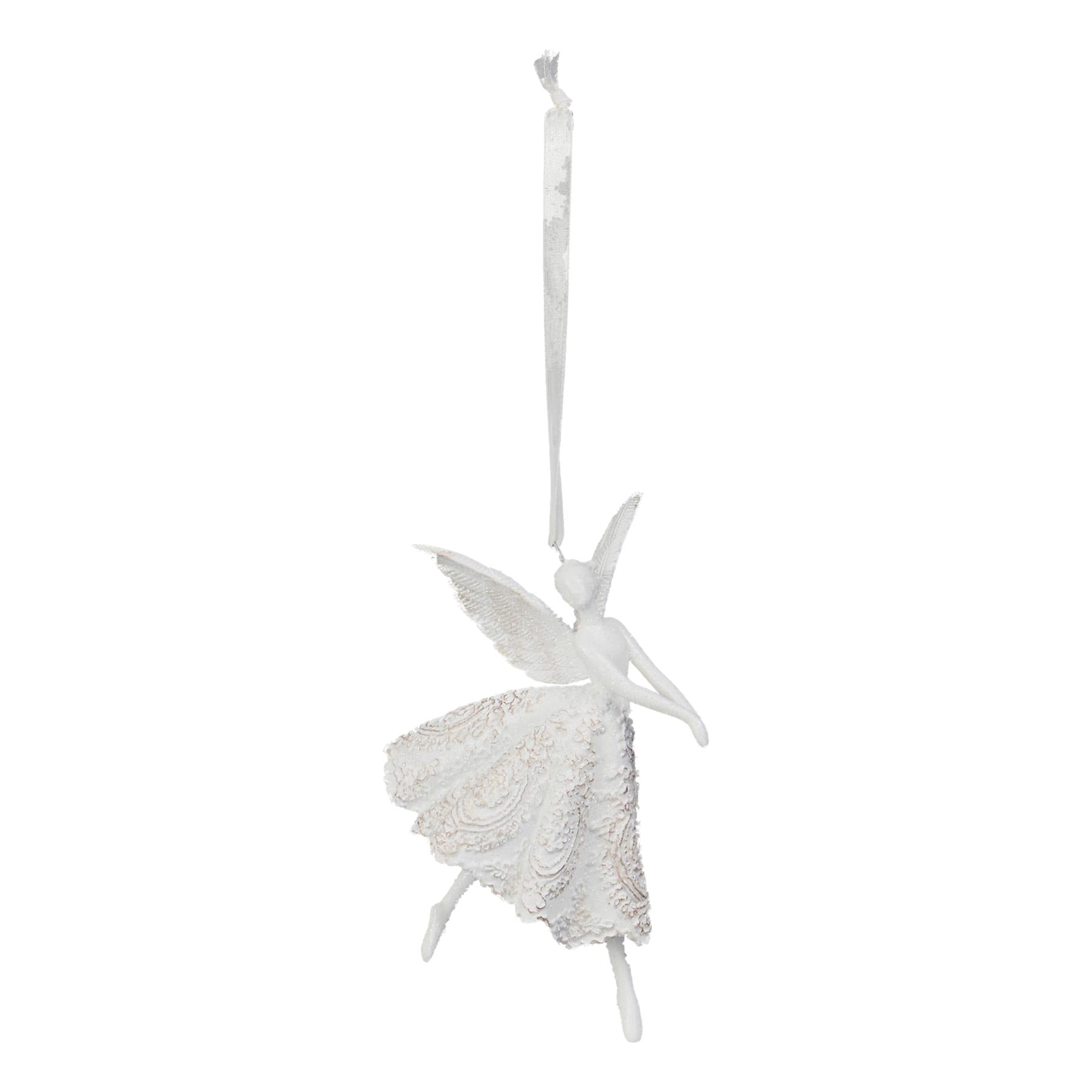 Cream Flying Angel Hanging Left - Seasonal Decor