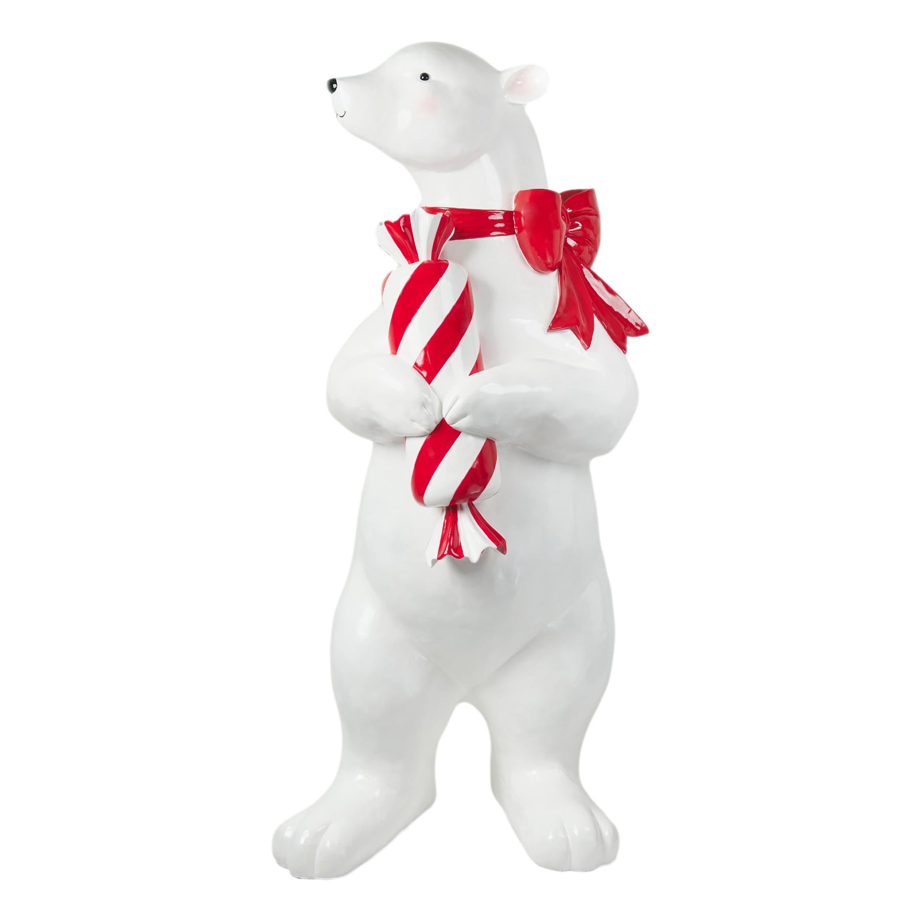 Polar Bear Candy Standing - Seasonal Decor