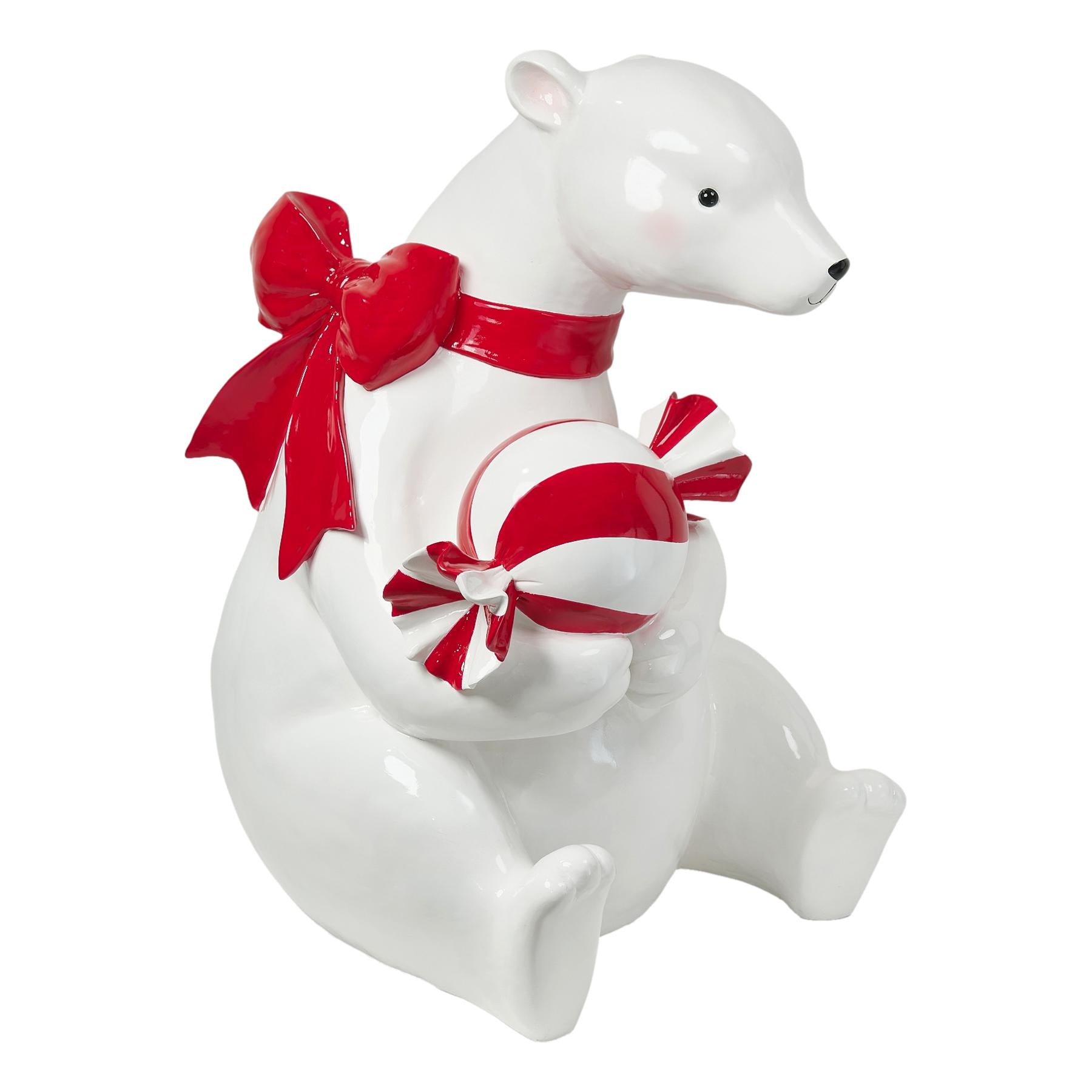 Polar Bear Candy Sitting - Seasonal Decor