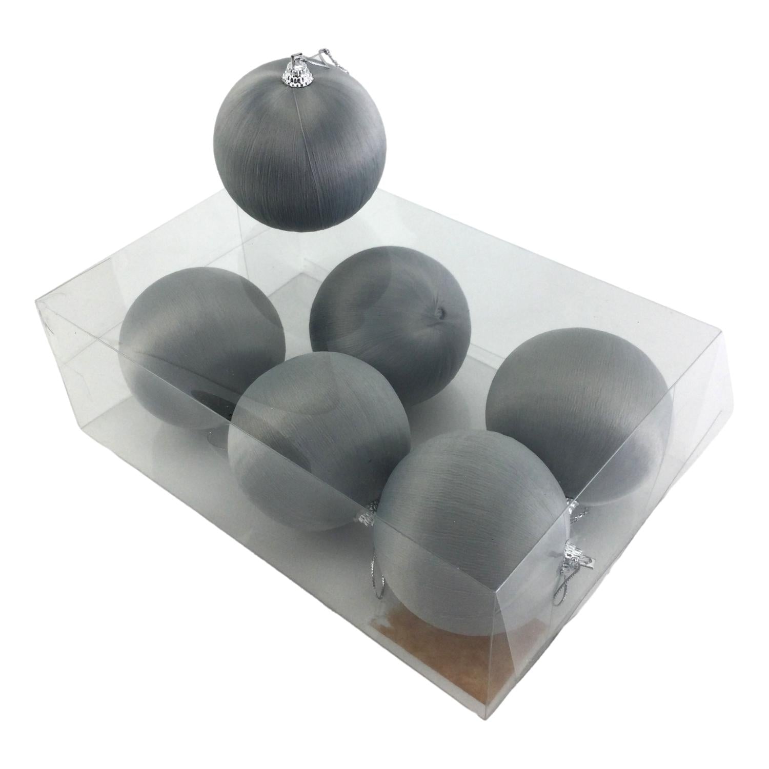 Grey Silk Ball Hanging Box 6 - Seasonal Decor
