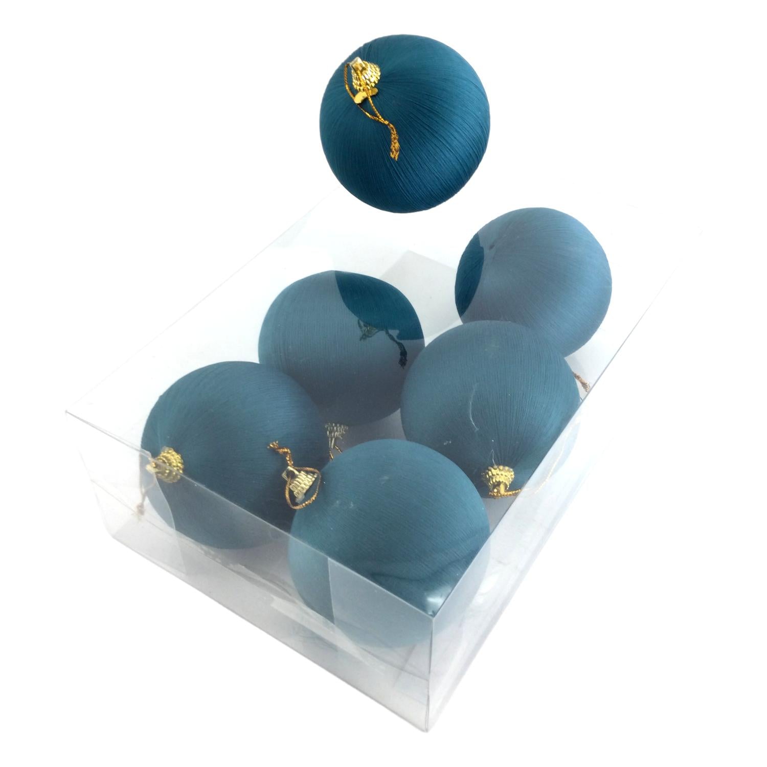 Teal Silk Ball Hanging Box 6 - Seasonal Decor