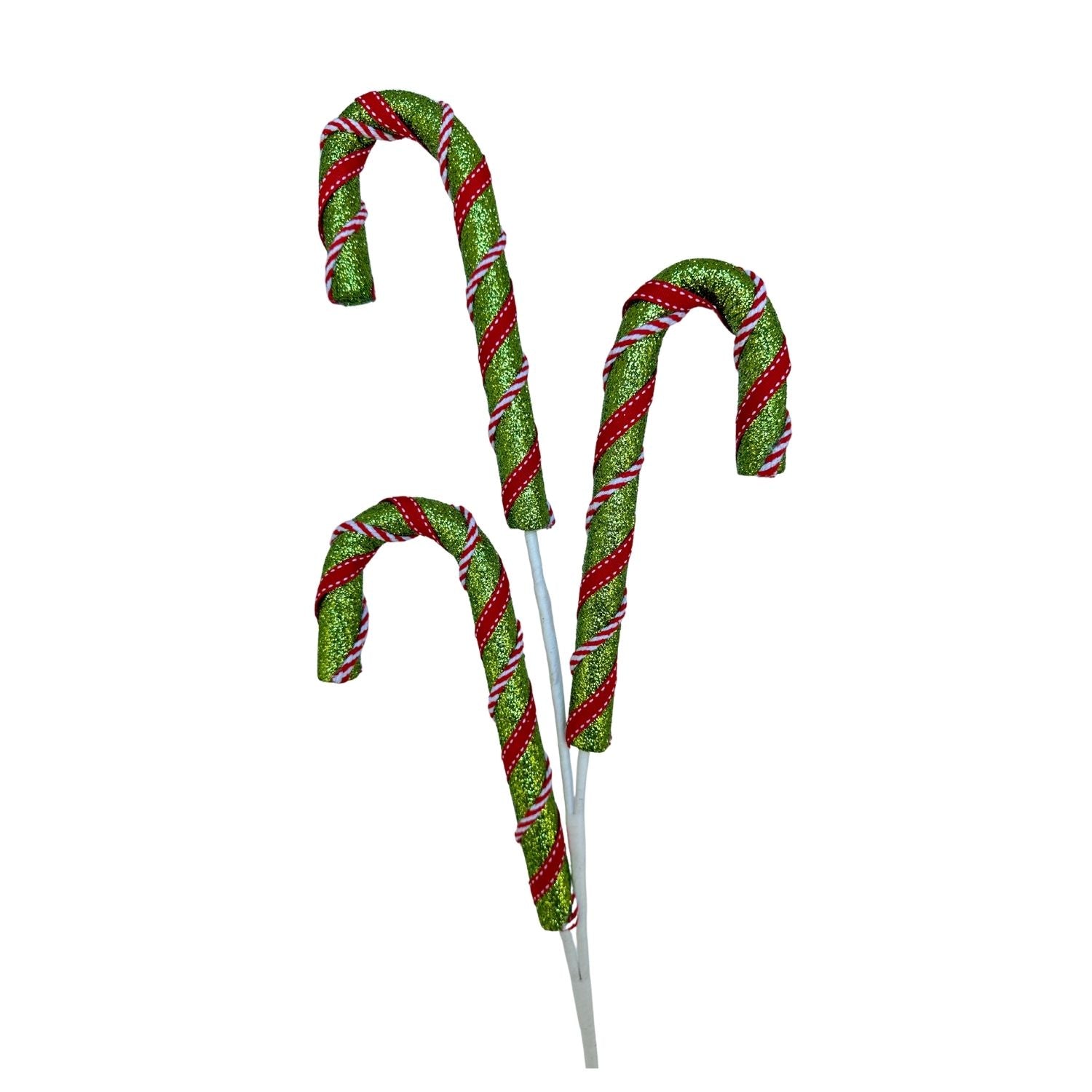 Green Red 3 Candy Cane Spray - Seasonal Decor