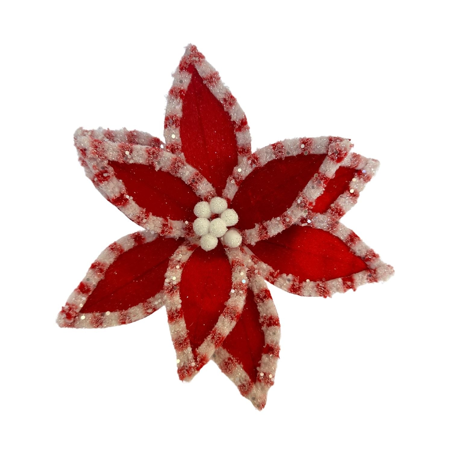 Red White Poinsettia - Seasonal Decor