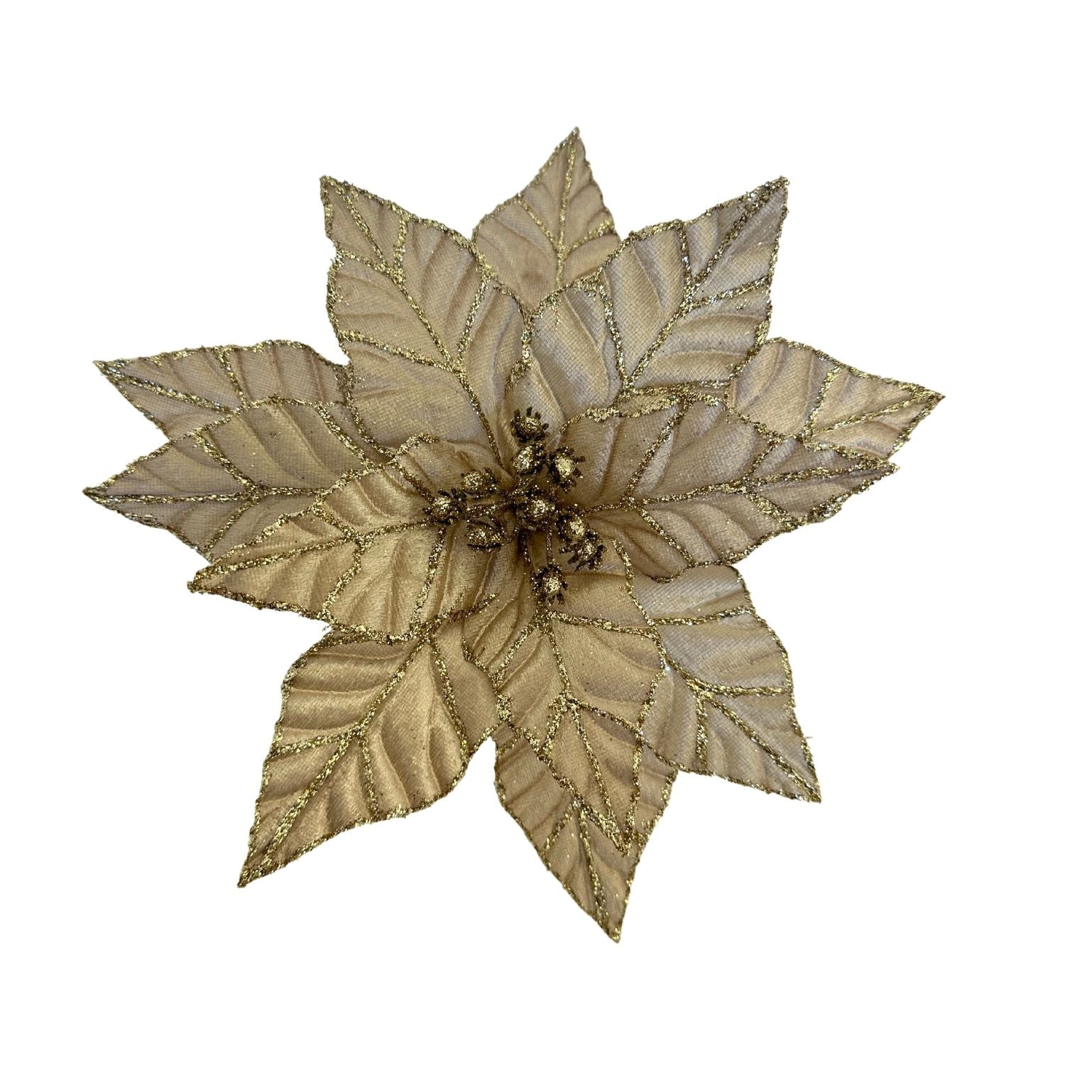 Champagne Double Poinsettia - Seasonal Decor
