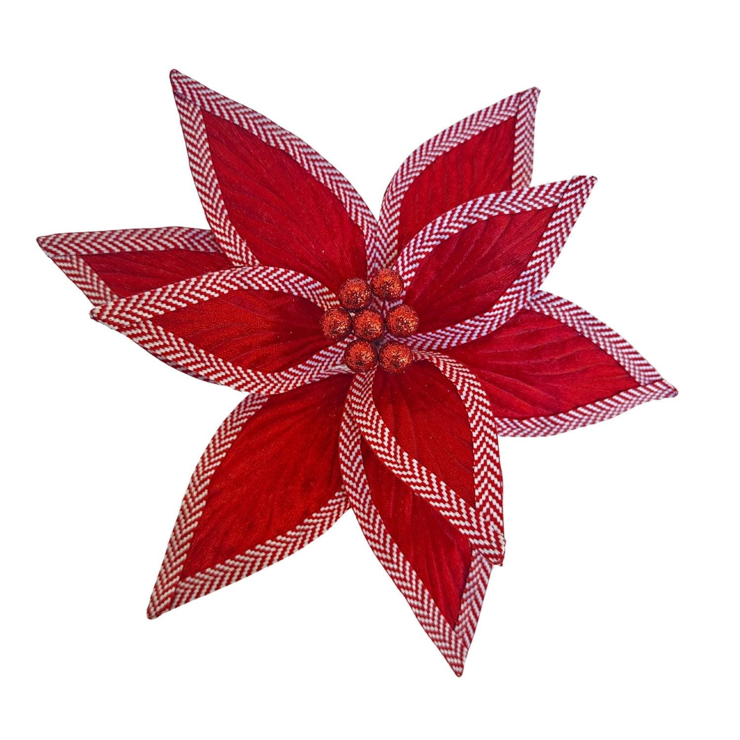 Red White Poinsettia - Seasonal Decor