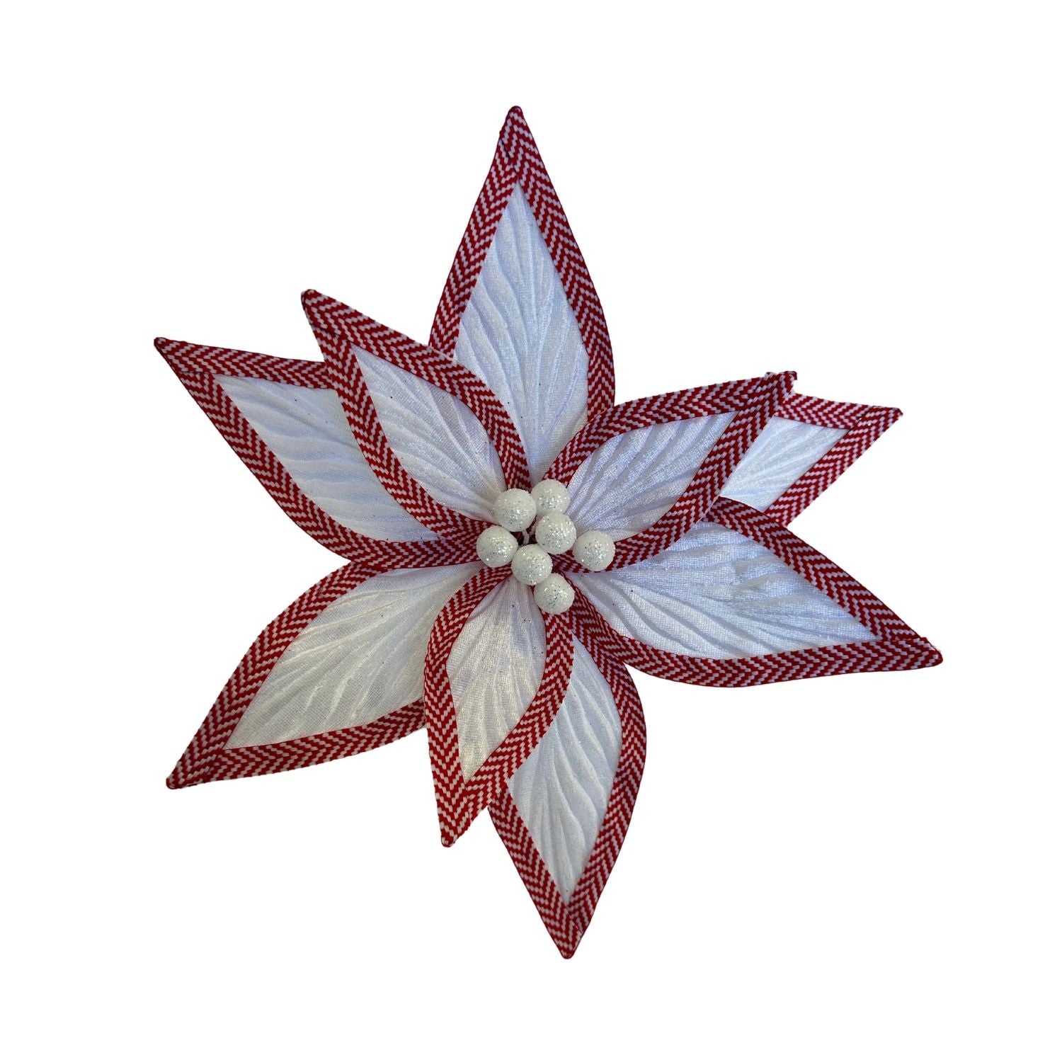 White Red Poinsettia - Seasonal Decor