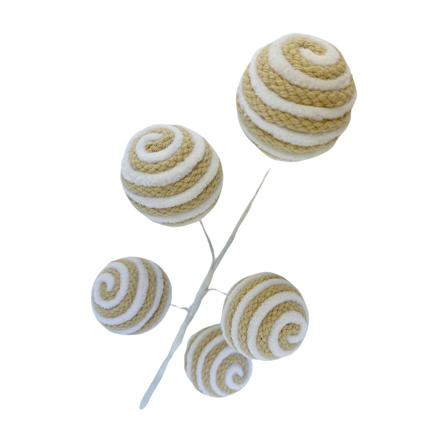 Champ White Fabric Ball Spray - Seasonal Decor