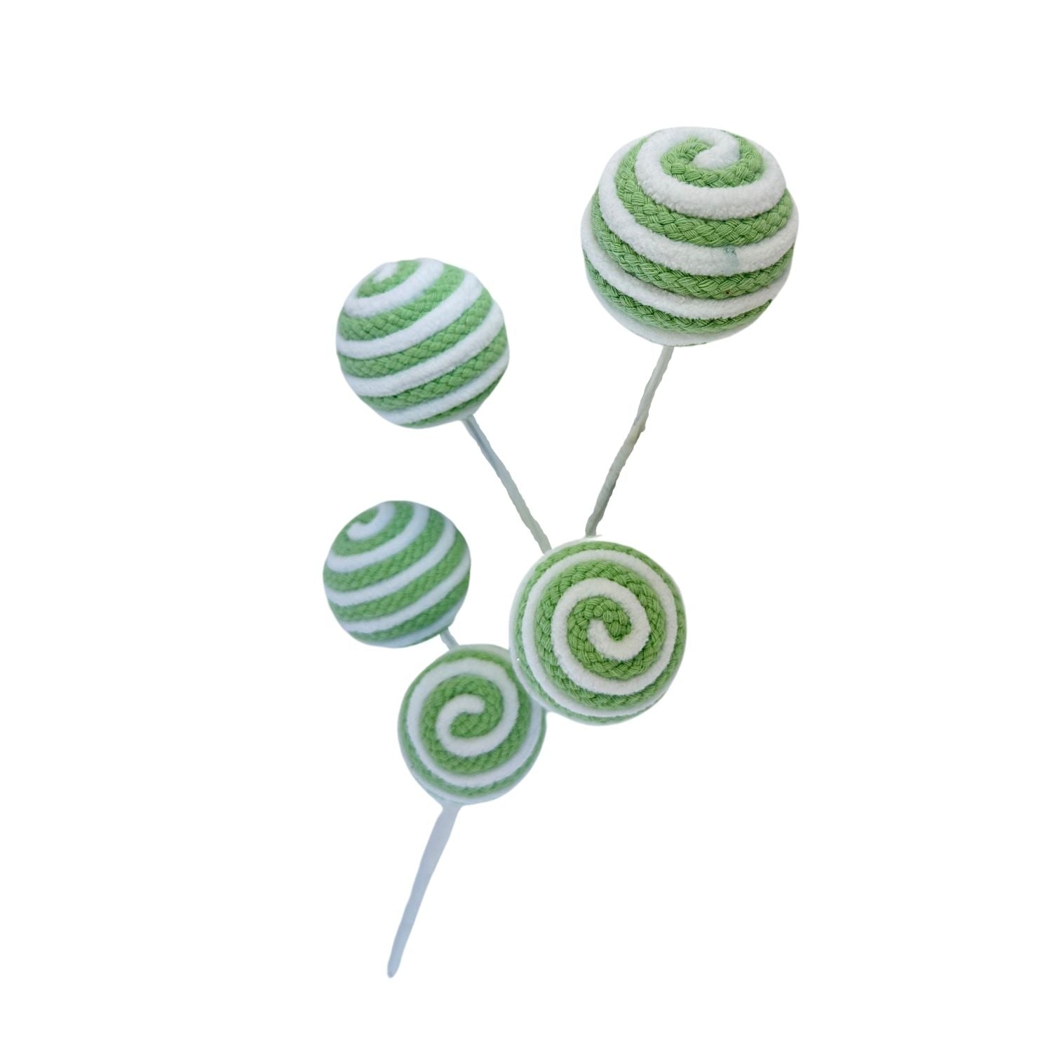 Mint White Fabric Ball Spray - Seasonal Decor