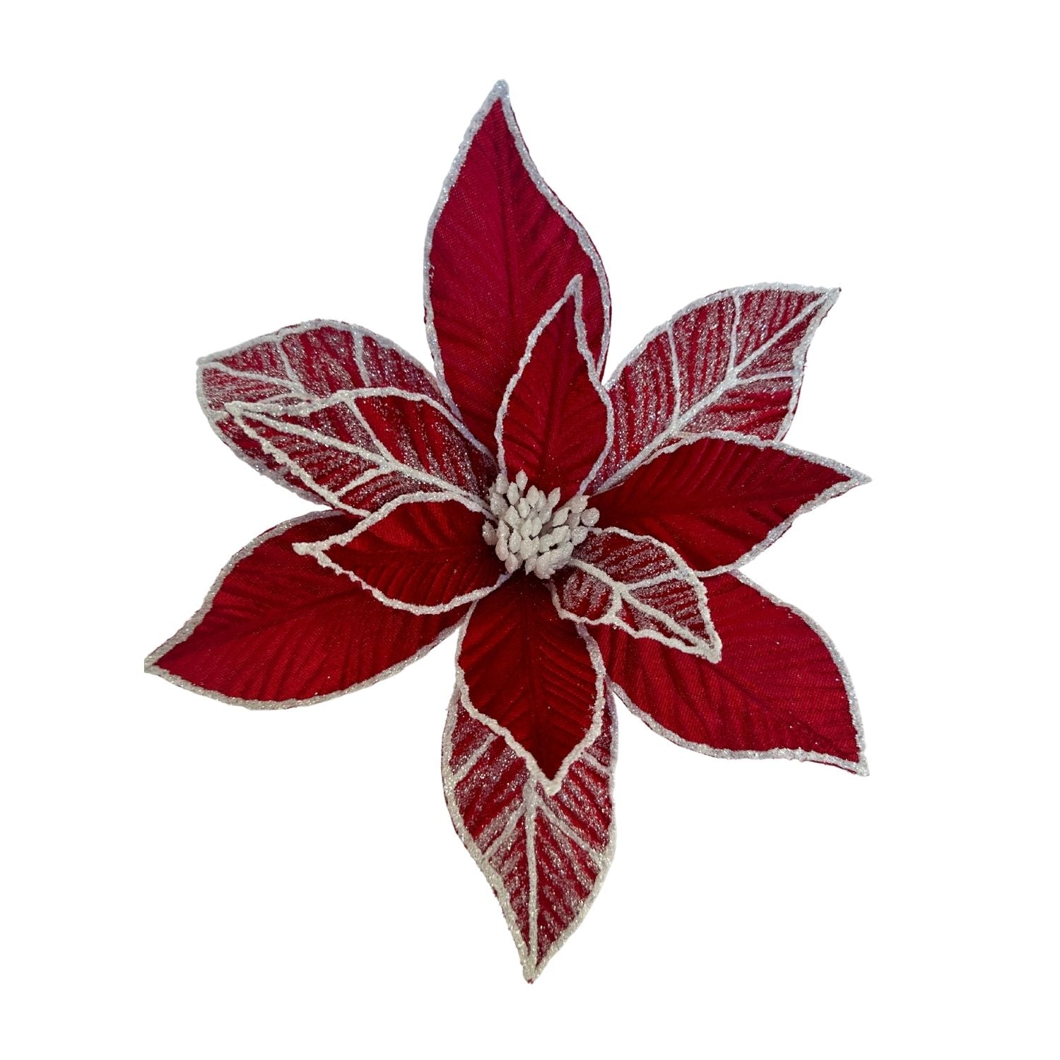 Red White Poinsettia - Seasonal Decor