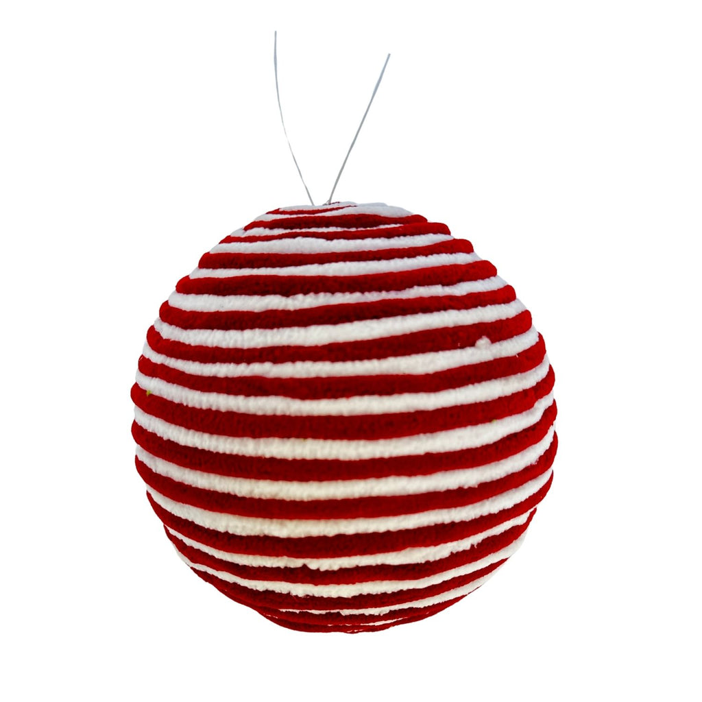 16cm Red White Ball Hanging - Seasonal Decor