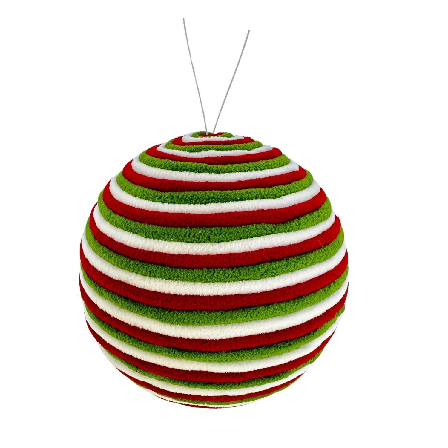 16cm Red White Green Ball Han - Seasonal Decor