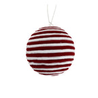 12cm Red White Ball Hanging - Seasonal Decor