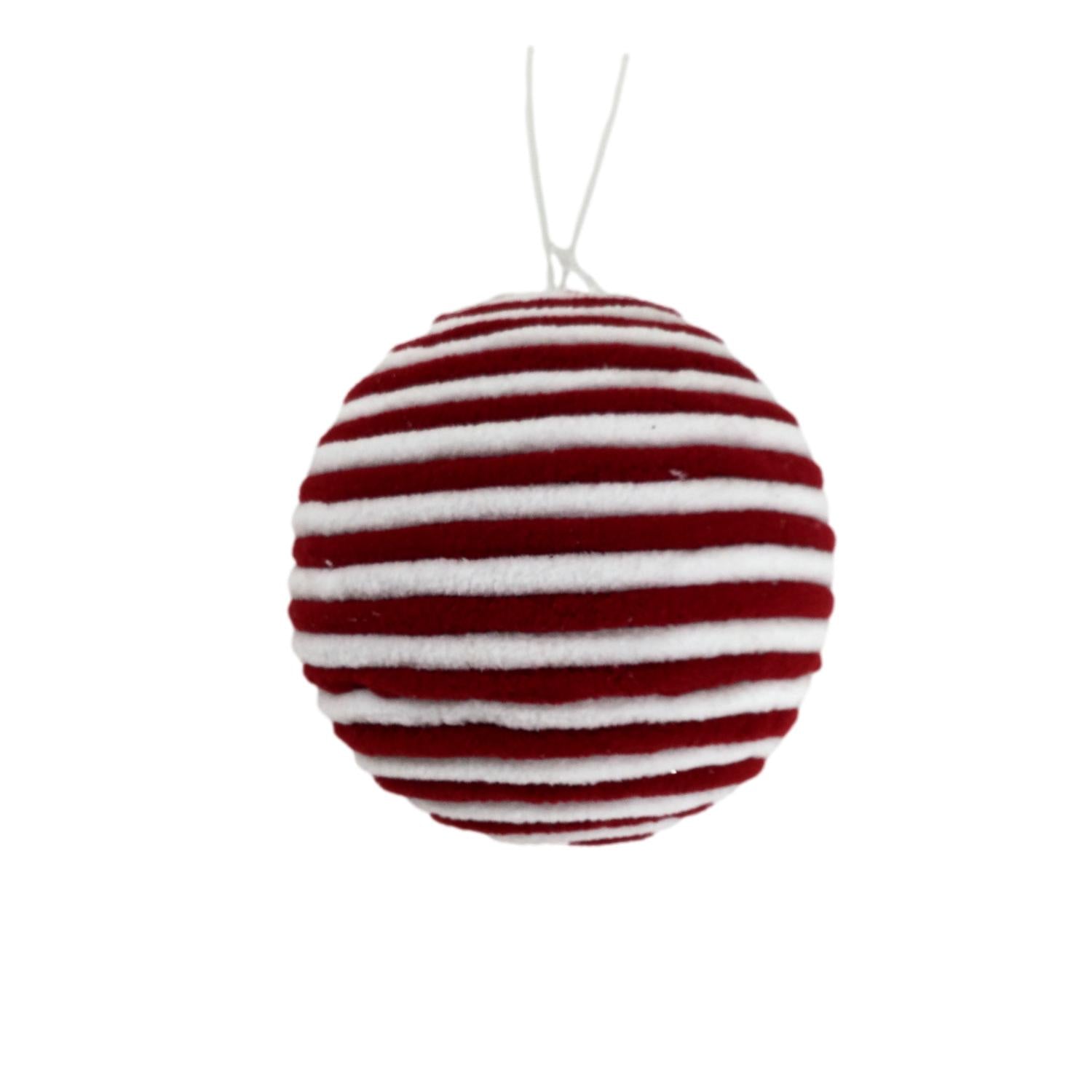 12cm Red White Ball Hanging - Seasonal Decor