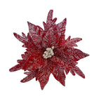 Red Glitter Poinsettia - Seasonal Decor