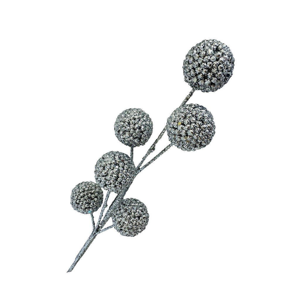 Silver Ball Spray - Seasonal Decor