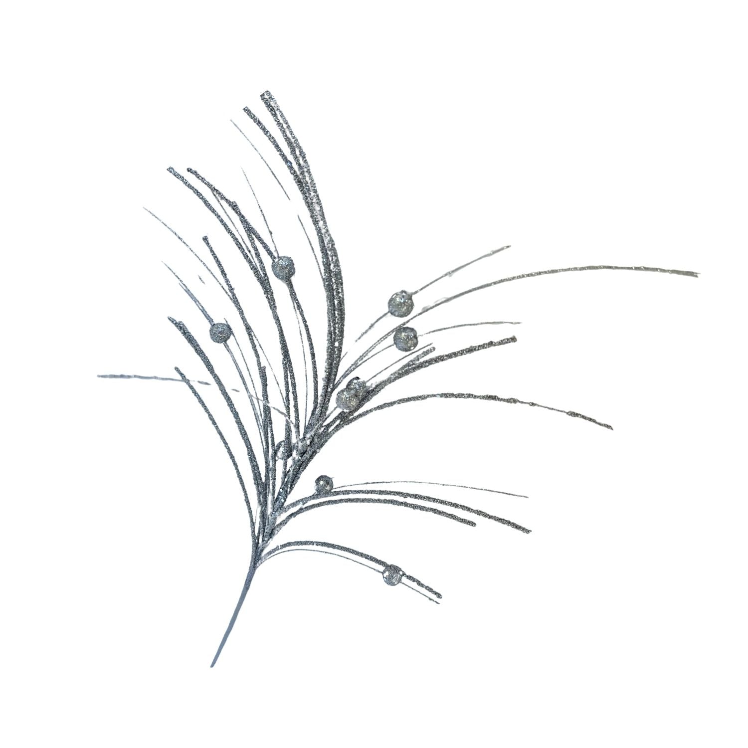 Silver Feather Ball Spray - Seasonal Decor