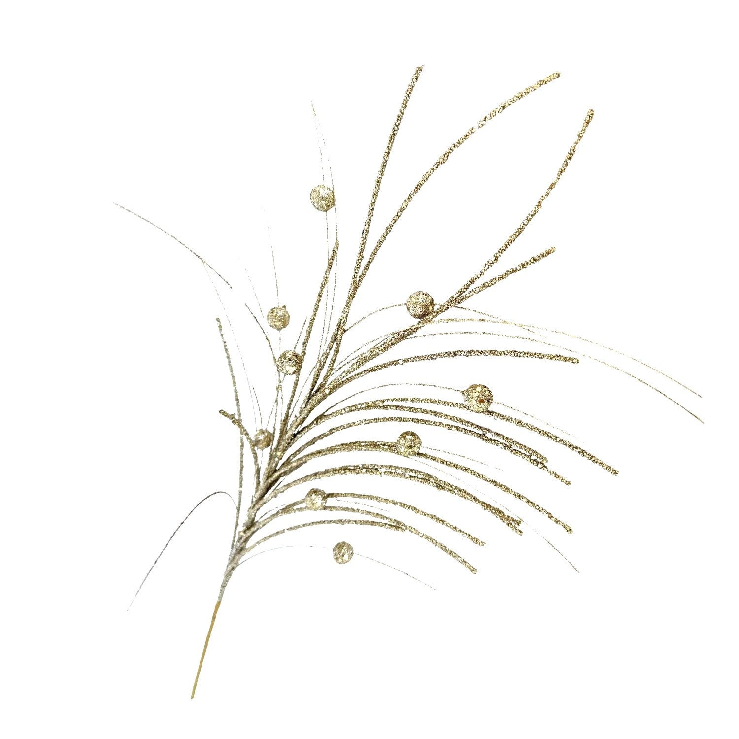 Gold Feather Ball Spray - Seasonal Decor