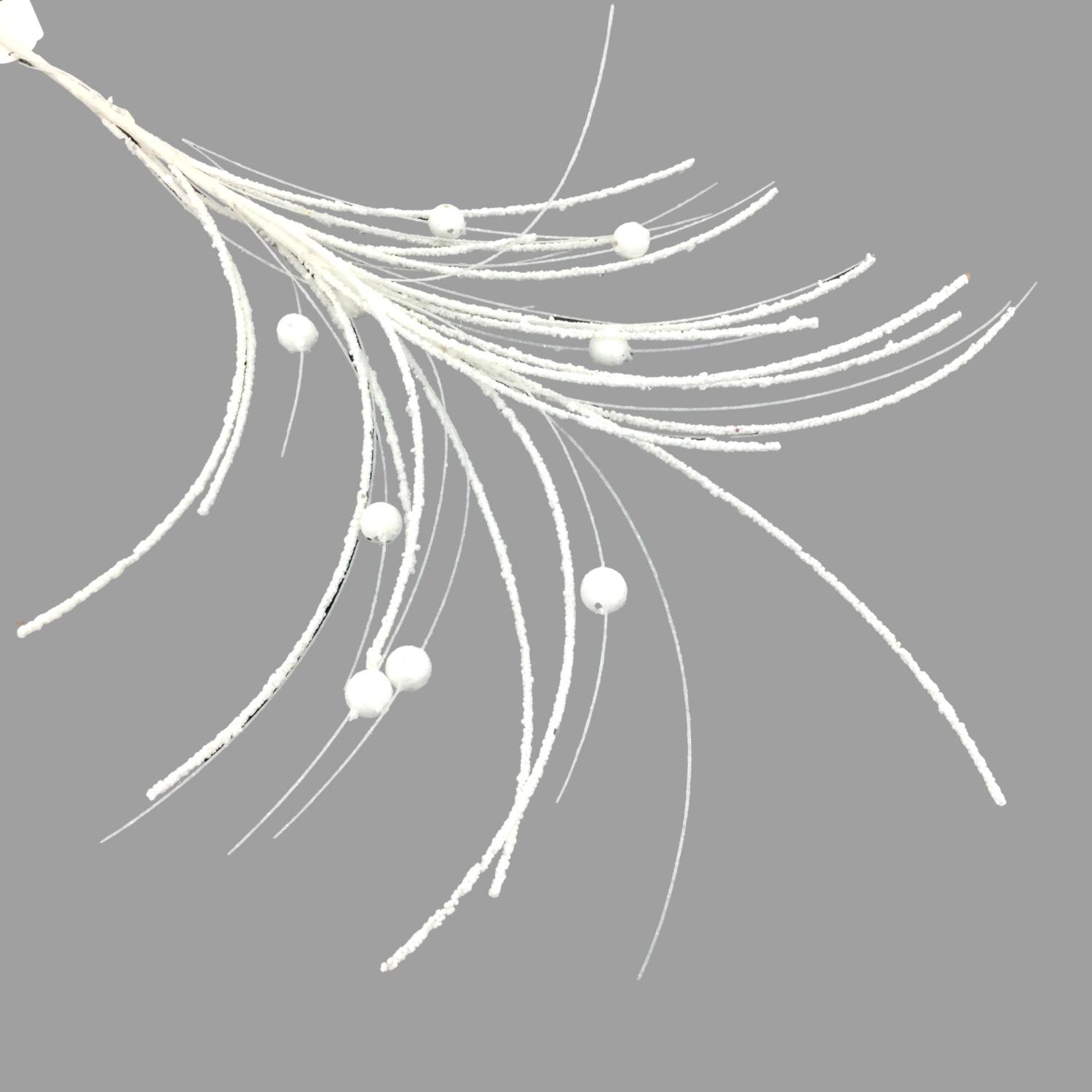 White Feather Ball Spray - Seasonal Decor