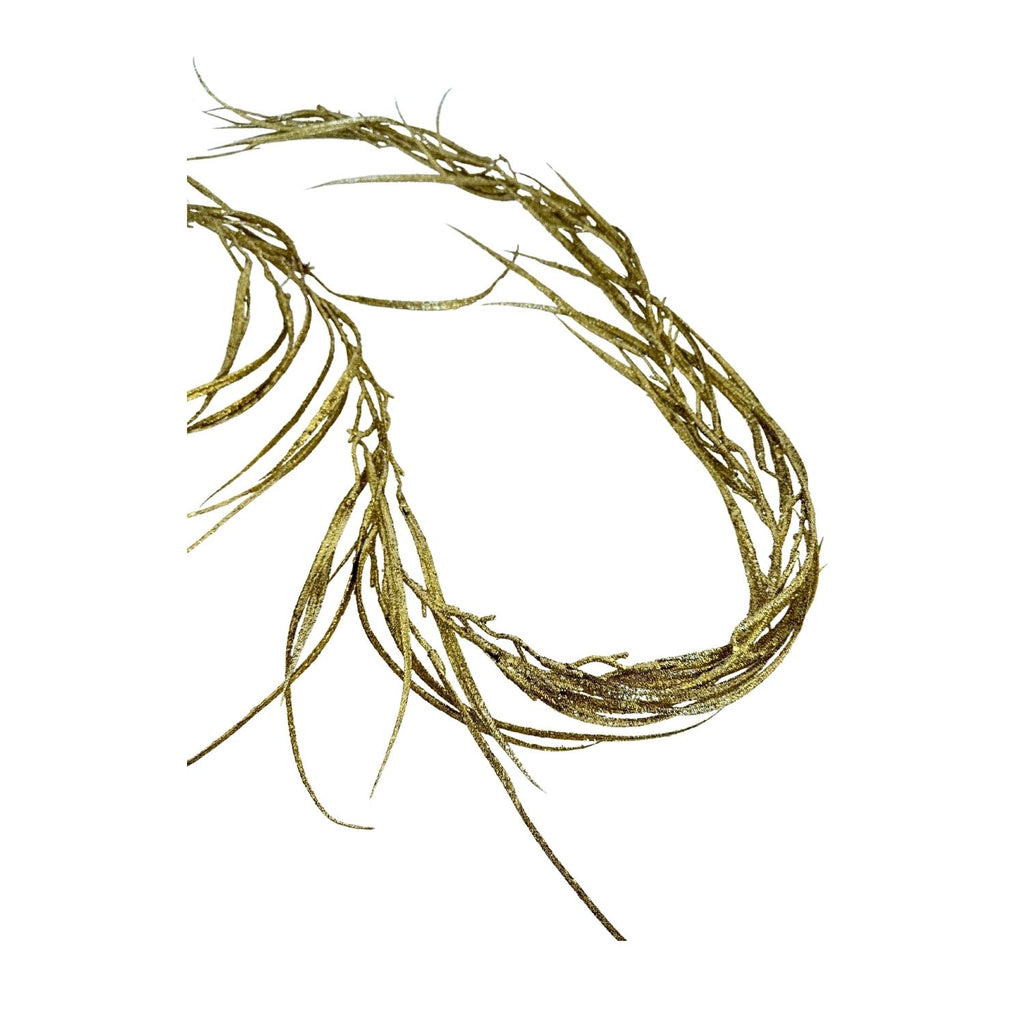 Gold Thin Leaf Garland - Seasonal Decor