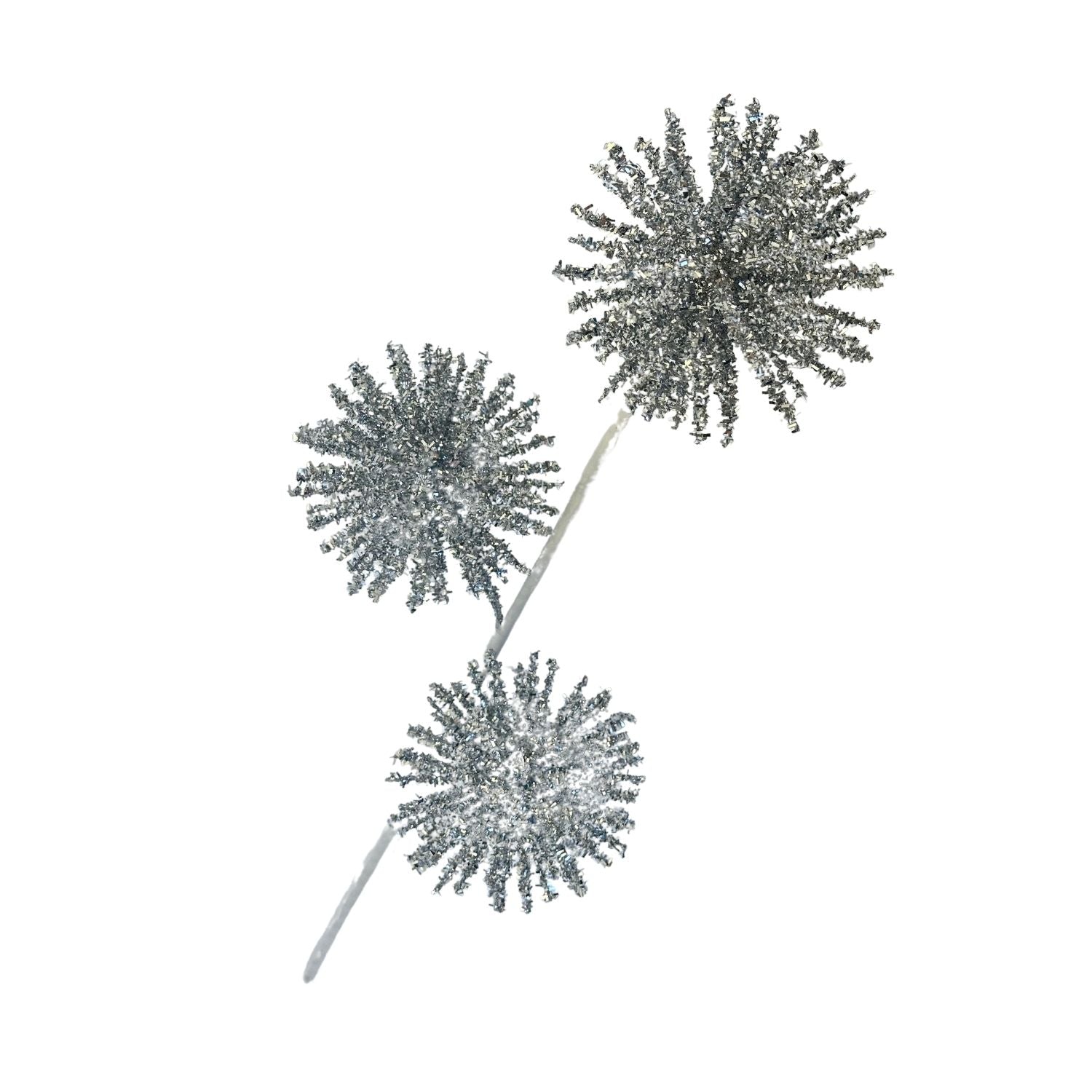 Silver 3 Burst Balls Spray - Seasonal Decor