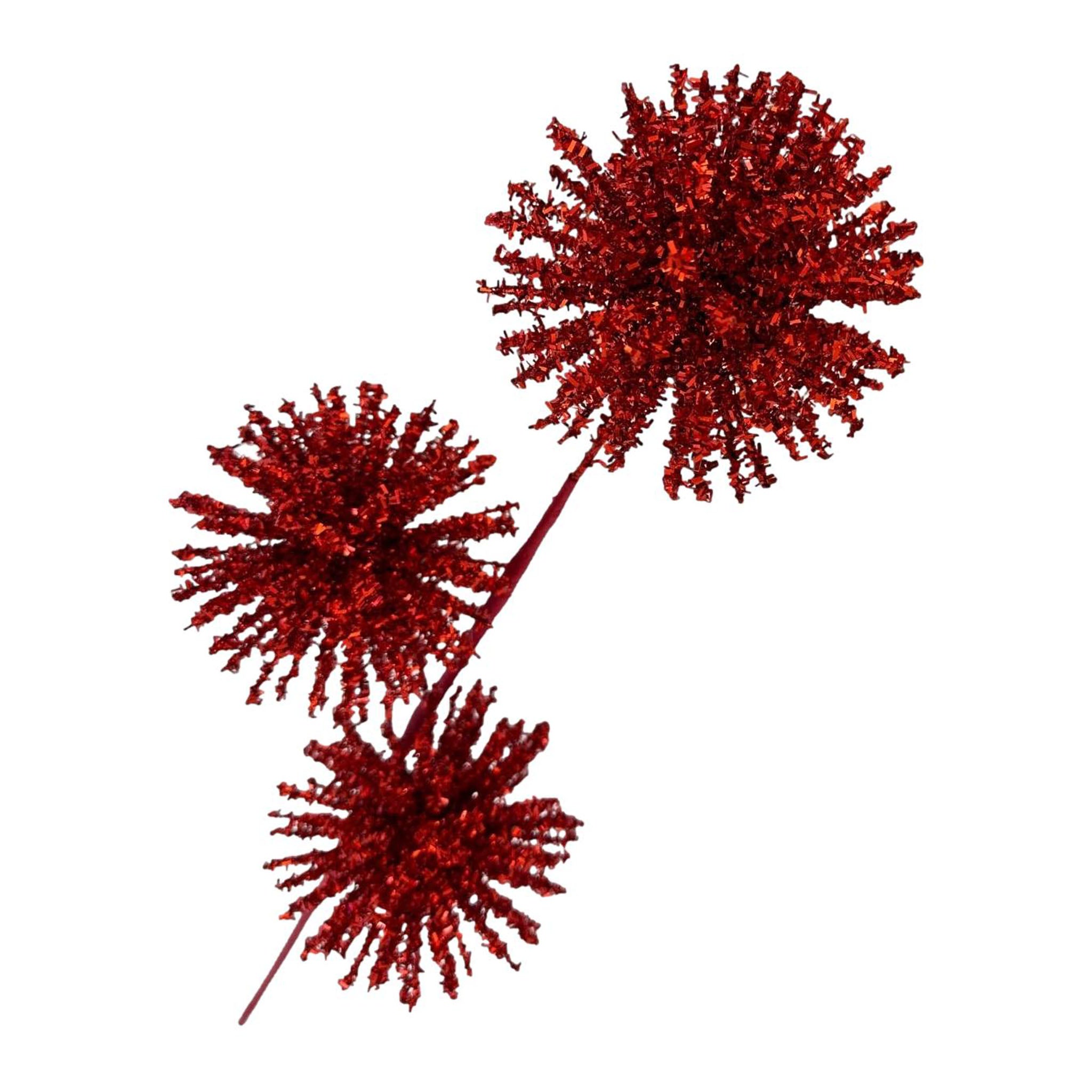 Red 3 Burst Balls Spray - Seasonal Decor
