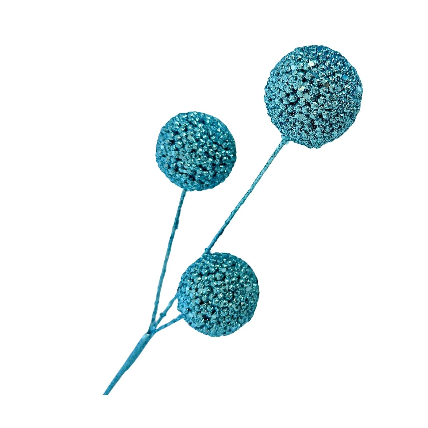 Ice Blue 3 Glitter Ball Spray - Seasonal Decor