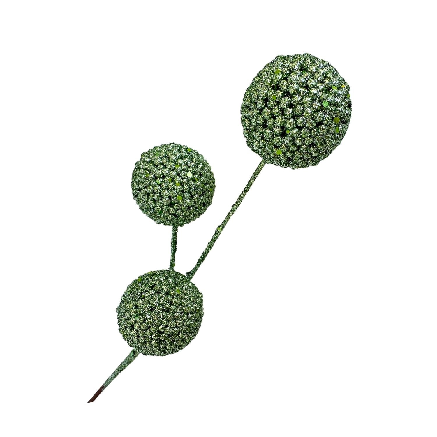 Sage 3 Glitter Ball Spray - Seasonal Decor