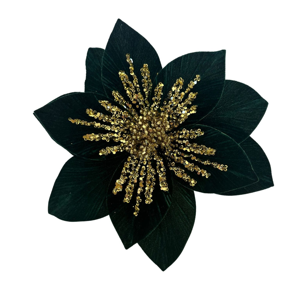 Emerald Gold Poinsettia - Seasonal Decor