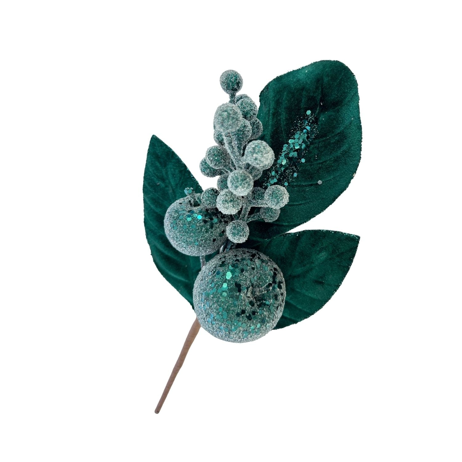 Emerald Leaf Berry Spray - Seasonal Decor