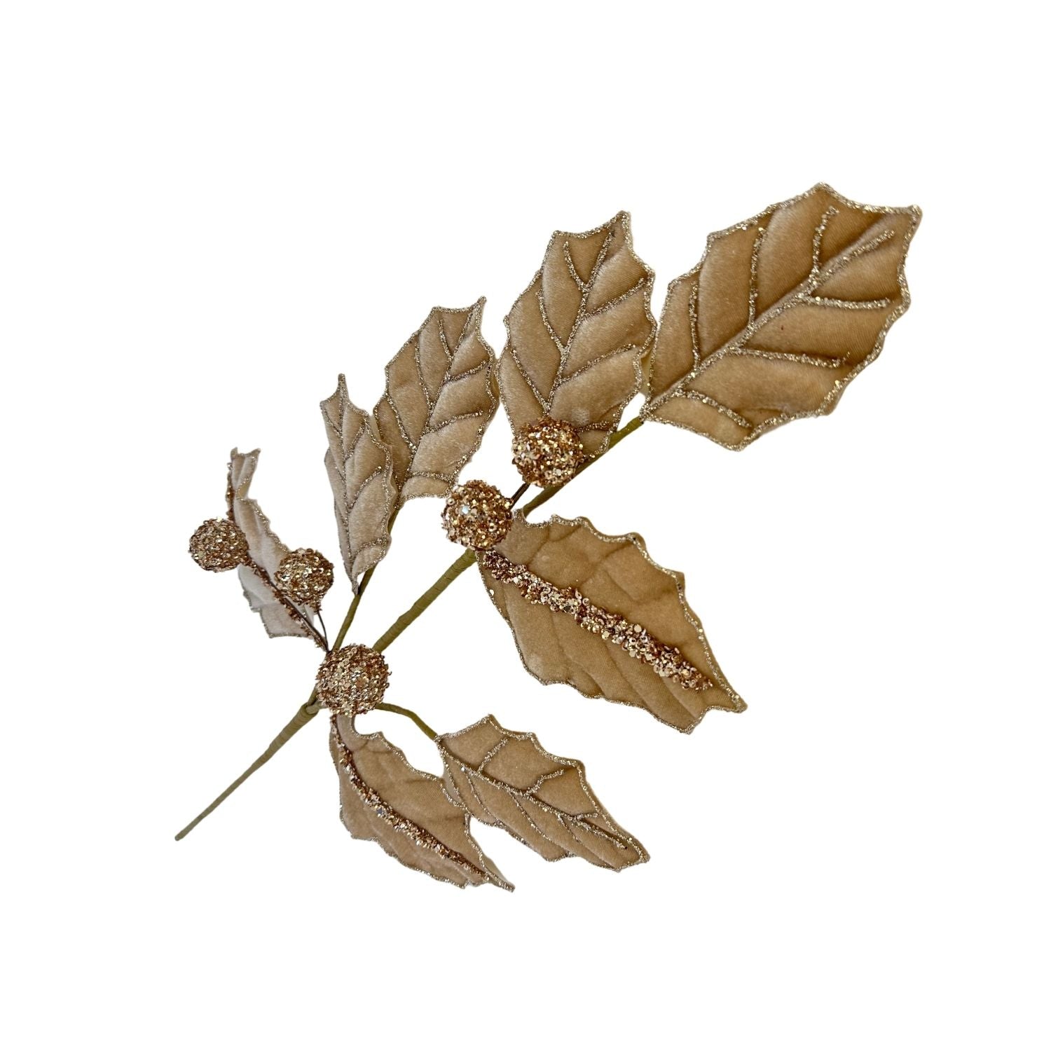 Champagne Leaf Spray - Seasonal Decor