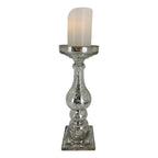Lge Silver Glass Candle Holder - Seasonal Decor