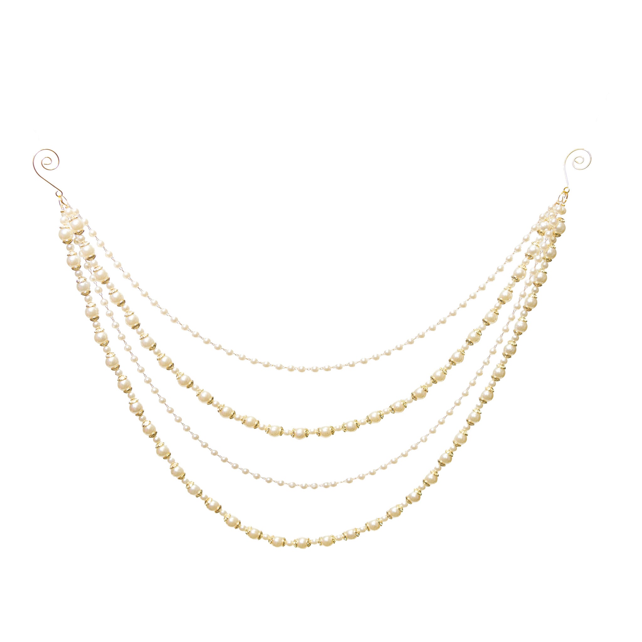 60cm Sm Champagne Bead Garland - Seasonal Decor