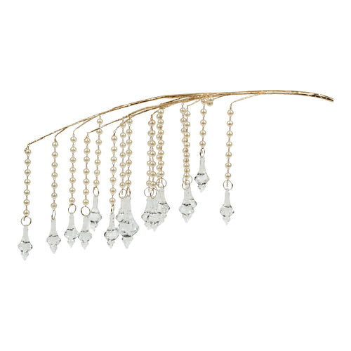 Gold Pearl Weeping Acrylic Drop Spray - Seasonal Decor