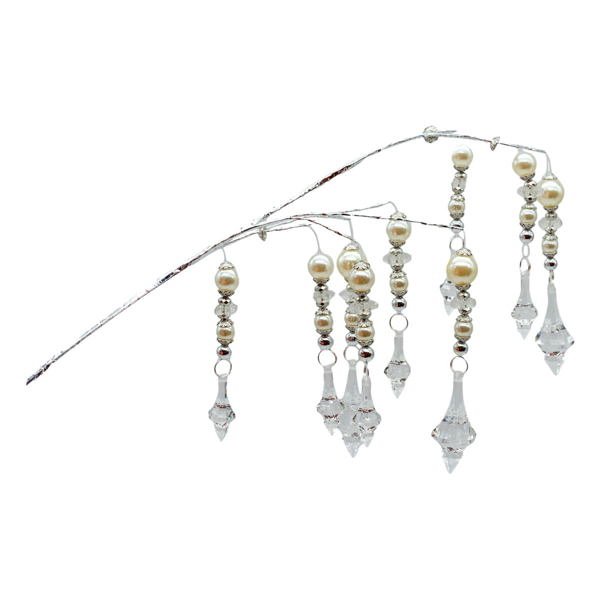 Pearl Acrylic Crystal Drape Spray - Seasonal Decor