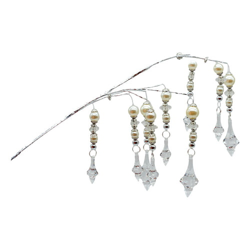Pearl Acrylic Crystal Drape Spray - Seasonal Decor