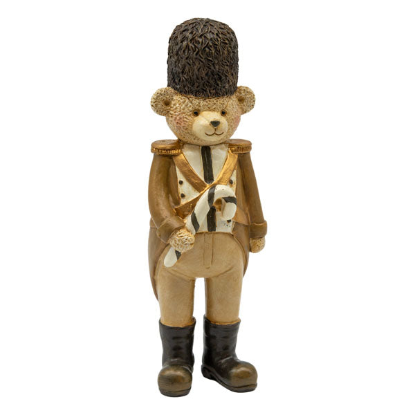 21cm Brown Bear Soldier - Seasonal Decor