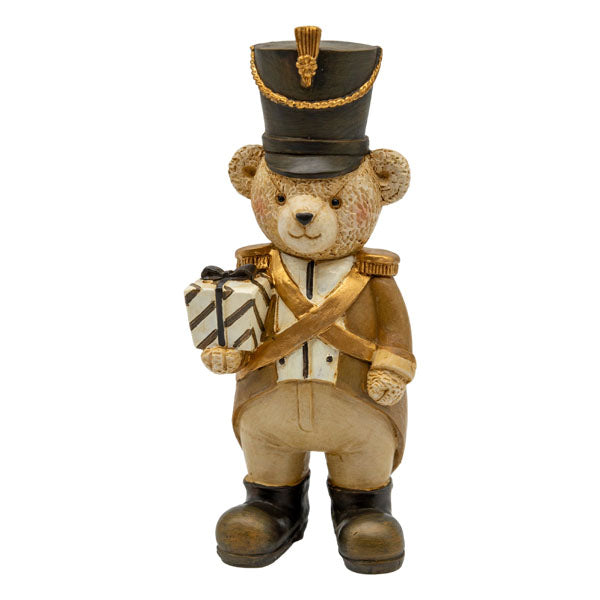 16cm Brown Bear Soldier - Seasonal Decor