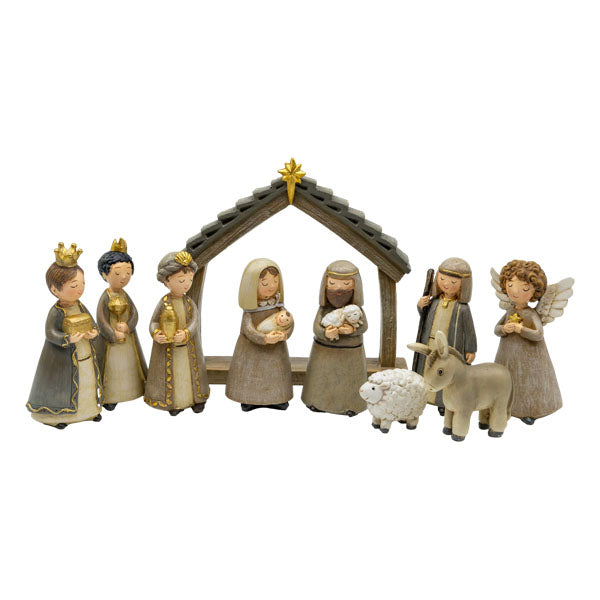 10 Piece Natural Nativity - Seasonal Decor