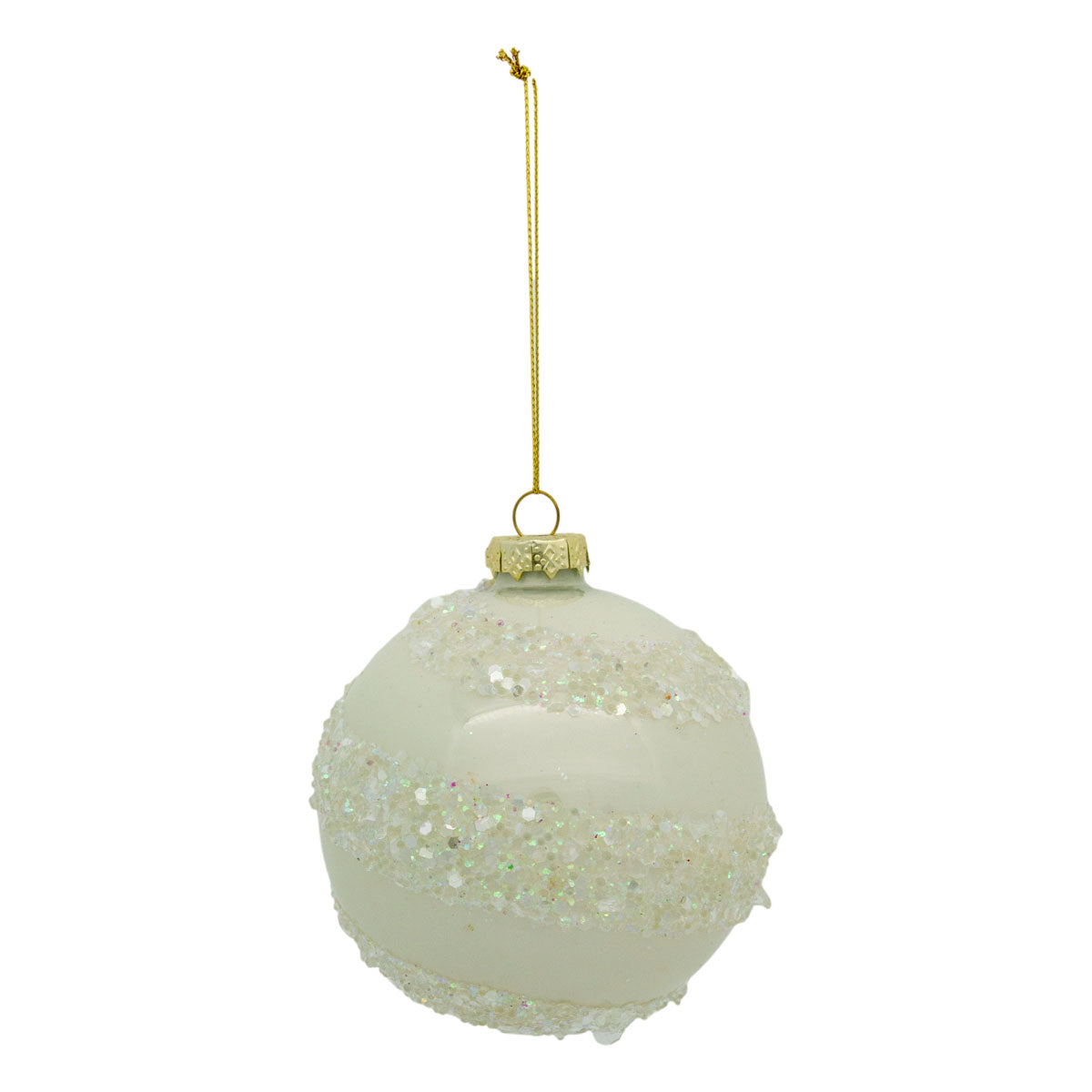 White Crystal Swirl Ball - Seasonal Decor